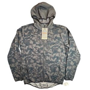 Hawke & Co Performance Jacket Mens Medium Black Camo Full Zip Hooded HMP3061N